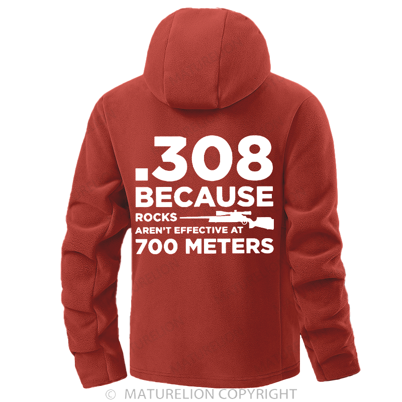 Maturelion Men's Hoodie 308 Because Rocks Aren'T Effective At 700 Meters Double-Sided Fleece Hoodie