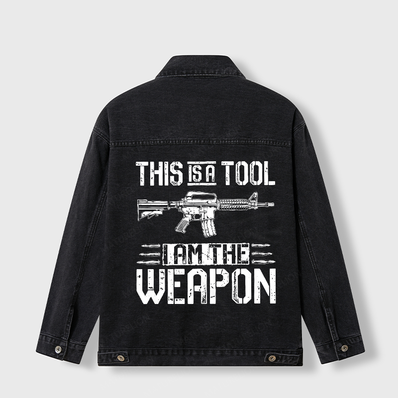 Maturelion Men's Jacket 2nd Amendment Denim Jacket