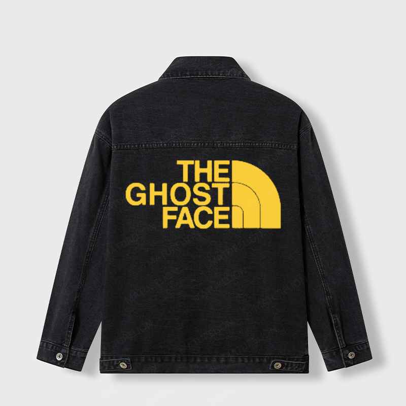 Maturelion Men's Jacket The Ghost Face Denim Jacket
