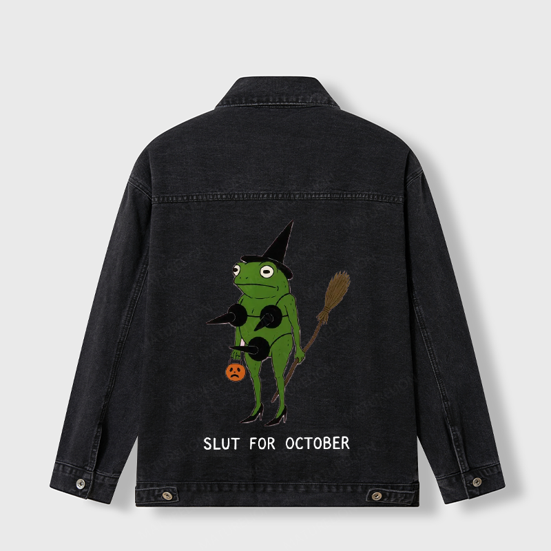 Maturelion Men's Jacket Slut For October Denim Jacket