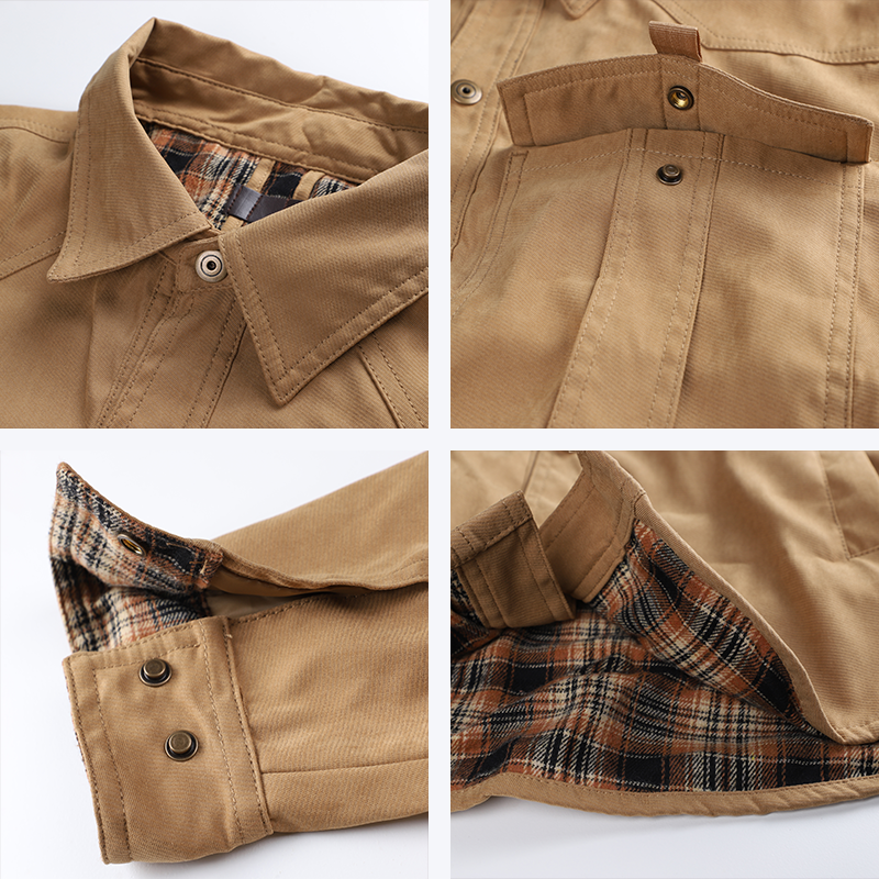 Maturelion Men's Shirt Jacket Hollywood Marine Flannel Shirt Jacket