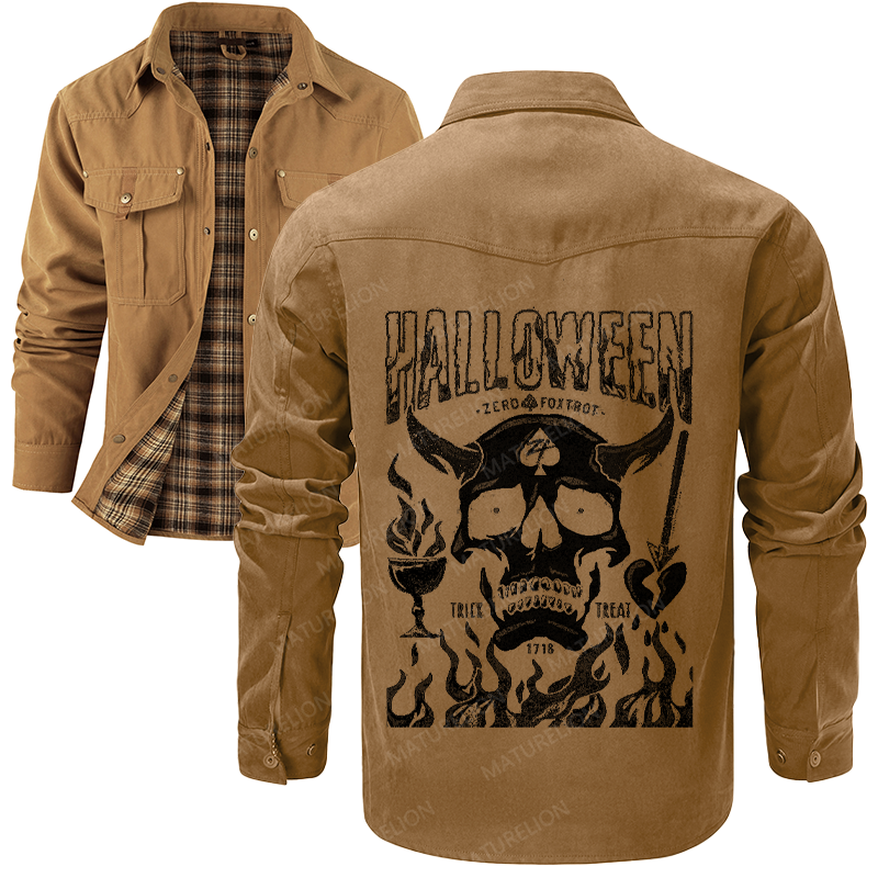 Maturelion Men's Shirt Jacket No Quarter Flannel Shirt Jacket