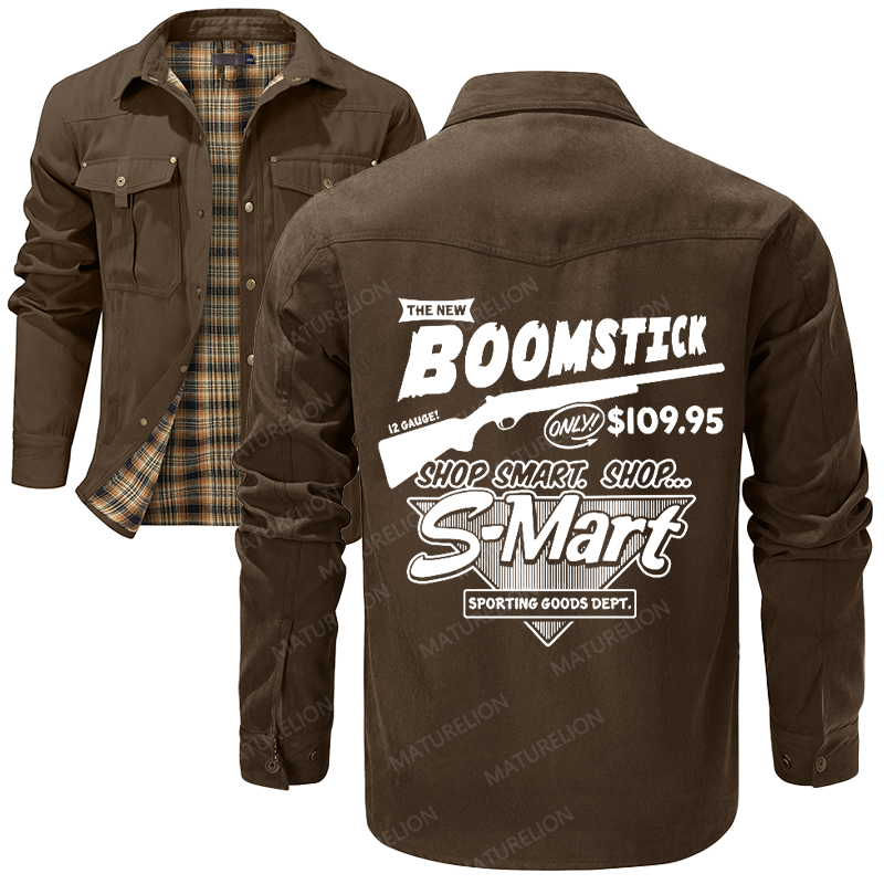 Maturelion Men's Shirt Jacket Boomstick Flannel Shirt Jacket