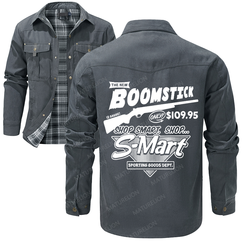 Maturelion Men's Shirt Jacket Boomstick Flannel Shirt Jacket