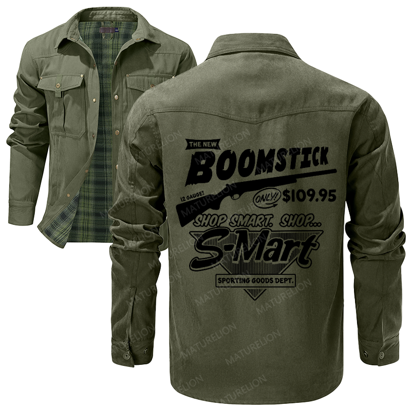 Maturelion Men's Shirt Jacket Boomstick Flannel Shirt Jacket