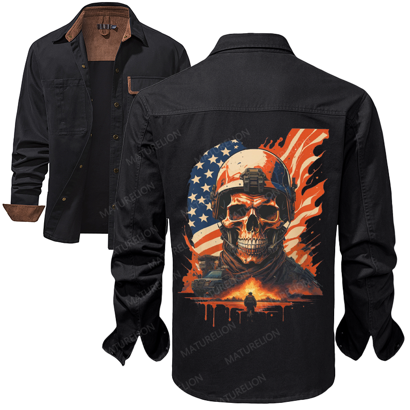 Maturelion Men's Work Shirt Veteran-Inspired Work Shirt Jacket