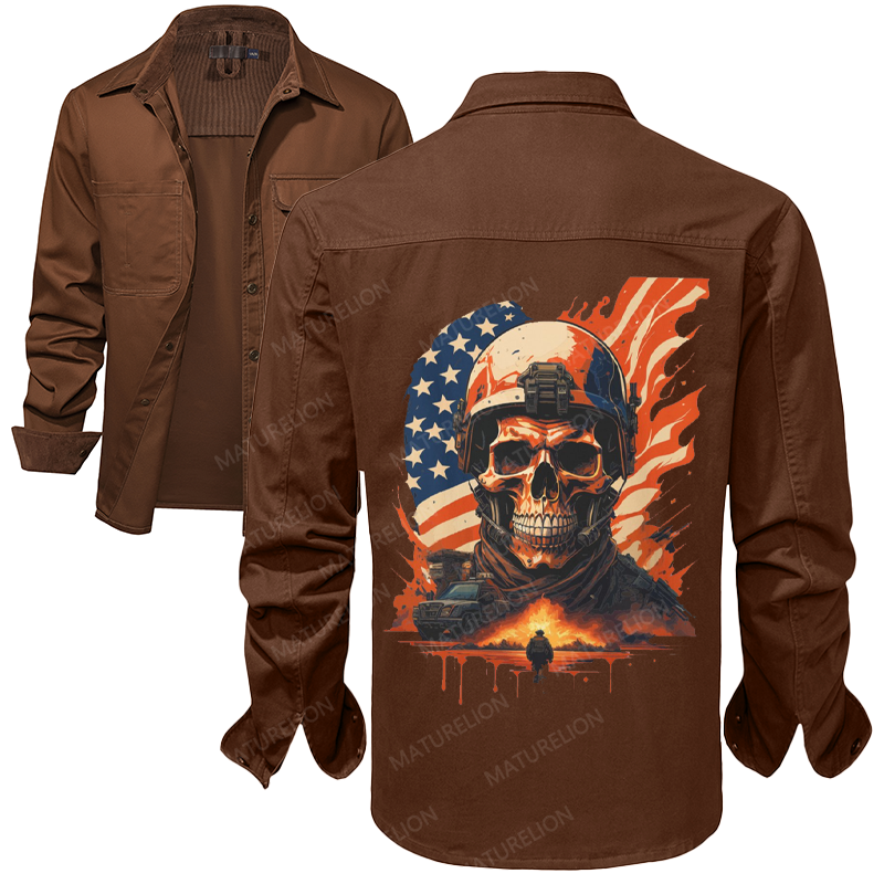 Maturelion Men's Work Shirt Veteran-Inspired Work Shirt Jacket