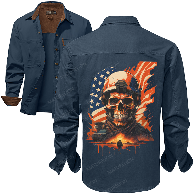 Maturelion Men's Work Shirt Veteran-Inspired Work Shirt Jacket