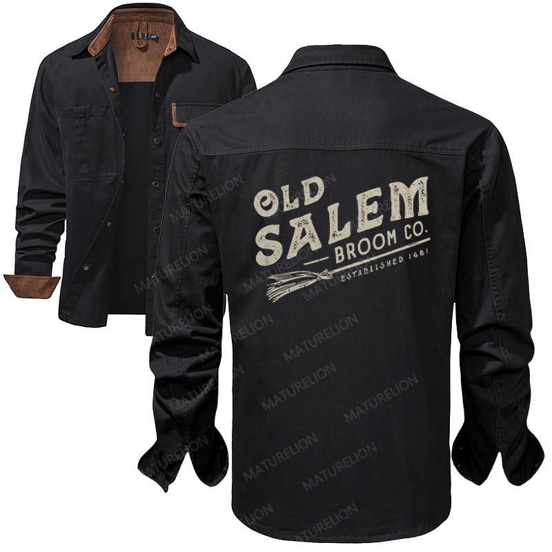 Maturelion Men's Work Shirt Old Salem Broom Co Work Shirt Jacket