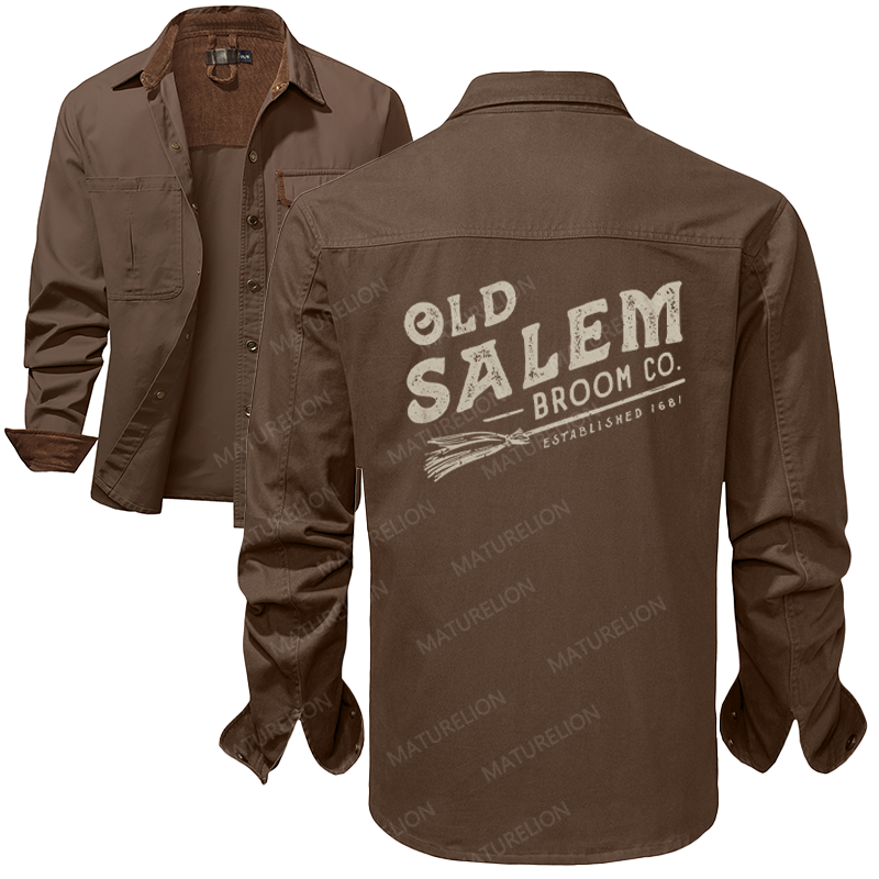 Maturelion Men's Work Shirt Old Salem Broom Co Work Shirt Jacket