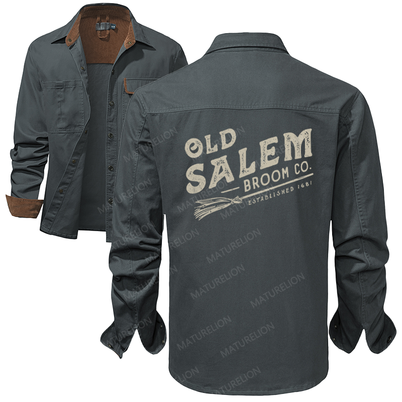 Maturelion Men's Work Shirt Old Salem Broom Co Work Shirt Jacket