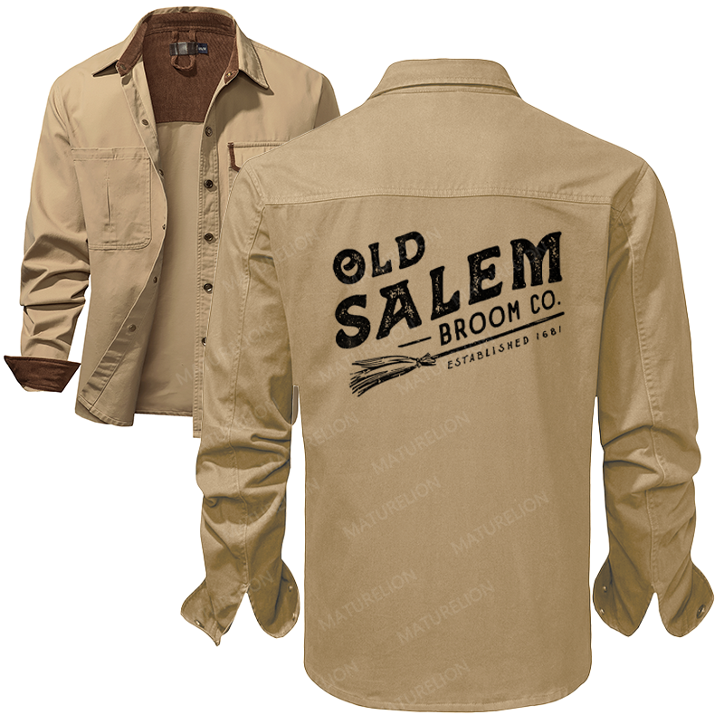 Maturelion Men's Work Shirt Old Salem Broom Co Work Shirt Jacket