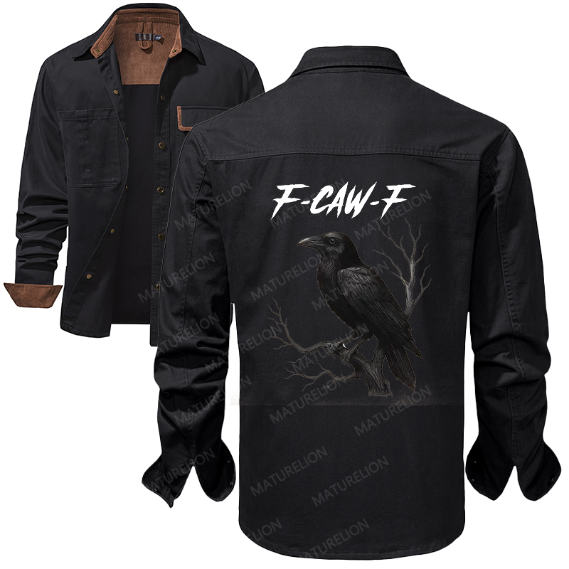 Maturelion Men's Work Shirt F-Caw-F Work Shirt Jacket