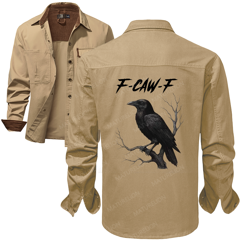 Maturelion Men's Work Shirt F-Caw-F Work Shirt Jacket