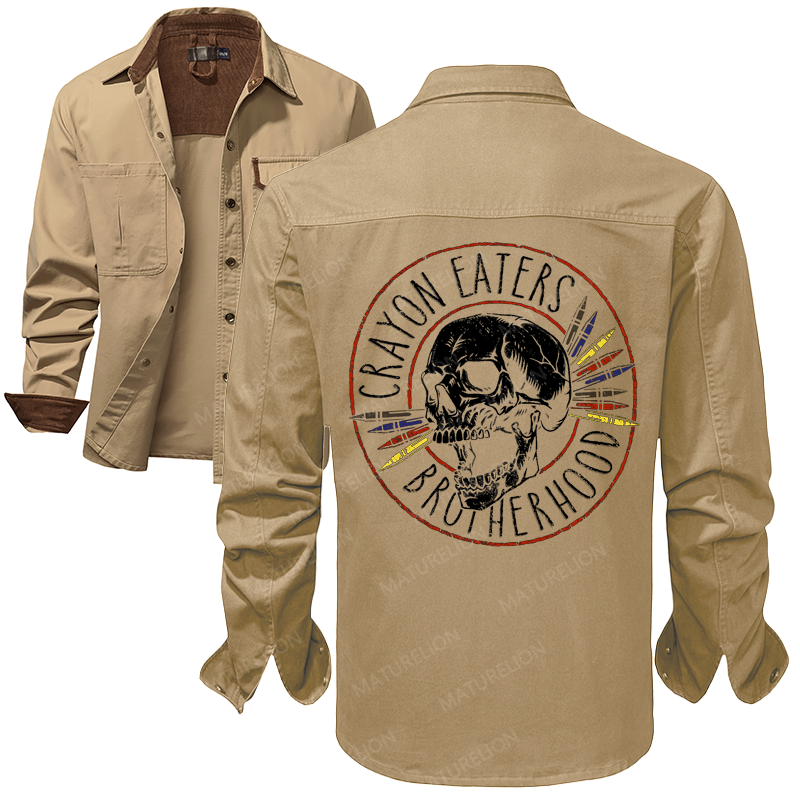 Maturelion Men's Work Shirt Crayon Eaters Brotherhood Work Shirt Jacket