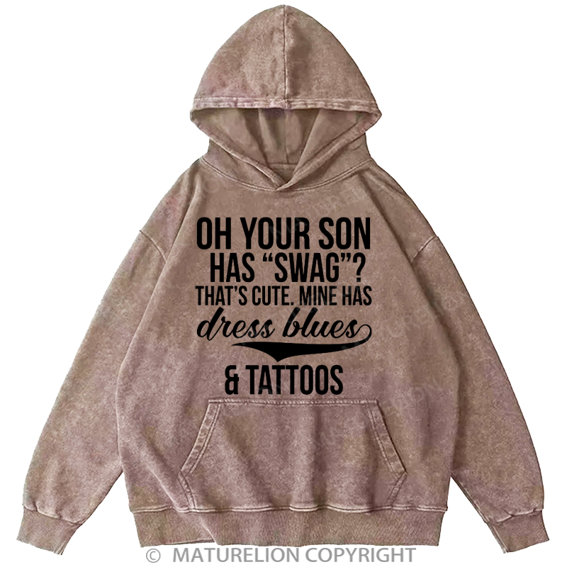 Maturelion Men's Hoodies Proud Parent Washed Hoodie