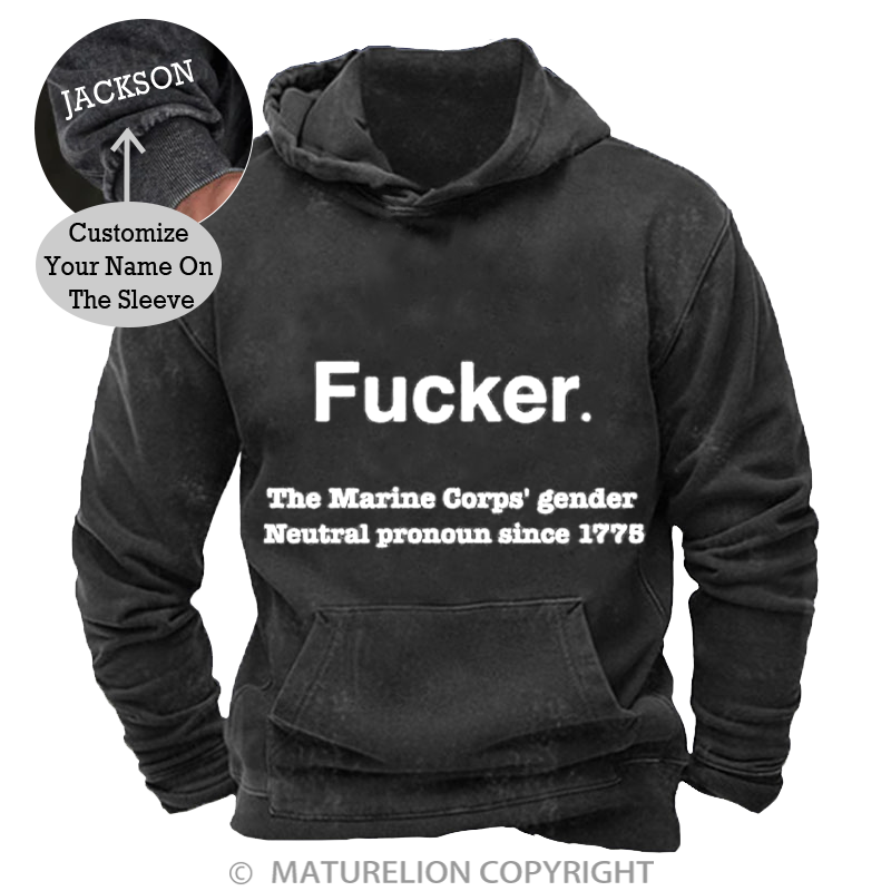 Maturelion Men's Hoodies Fucker Washed Hoodie