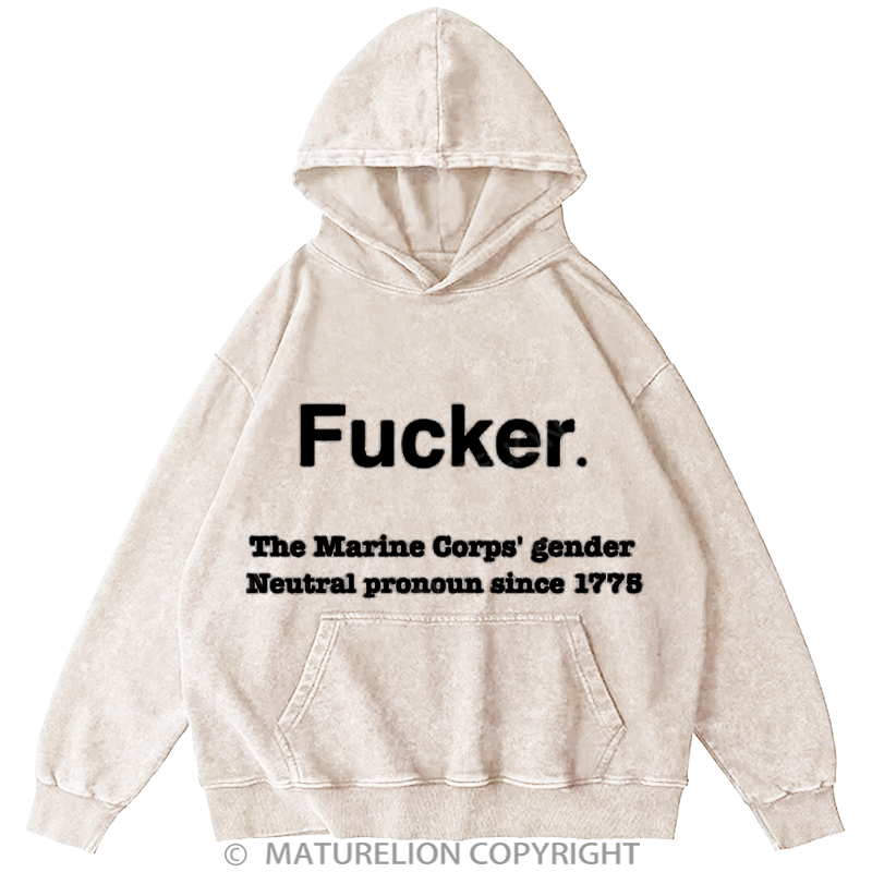Maturelion Men's Hoodies Fucker Washed Hoodie