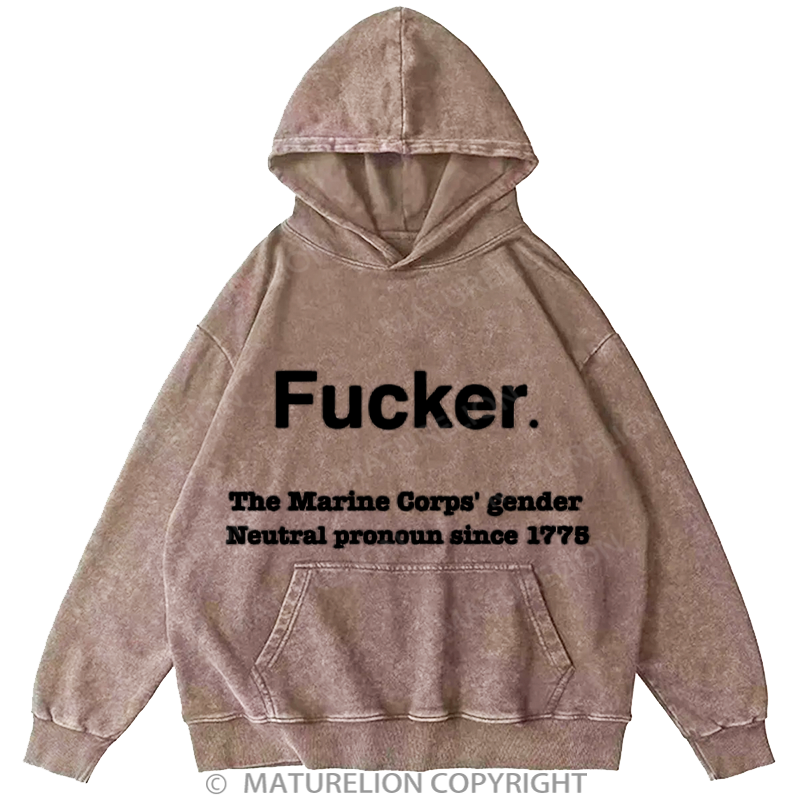 Maturelion Men's Hoodies Fucker Washed Hoodie