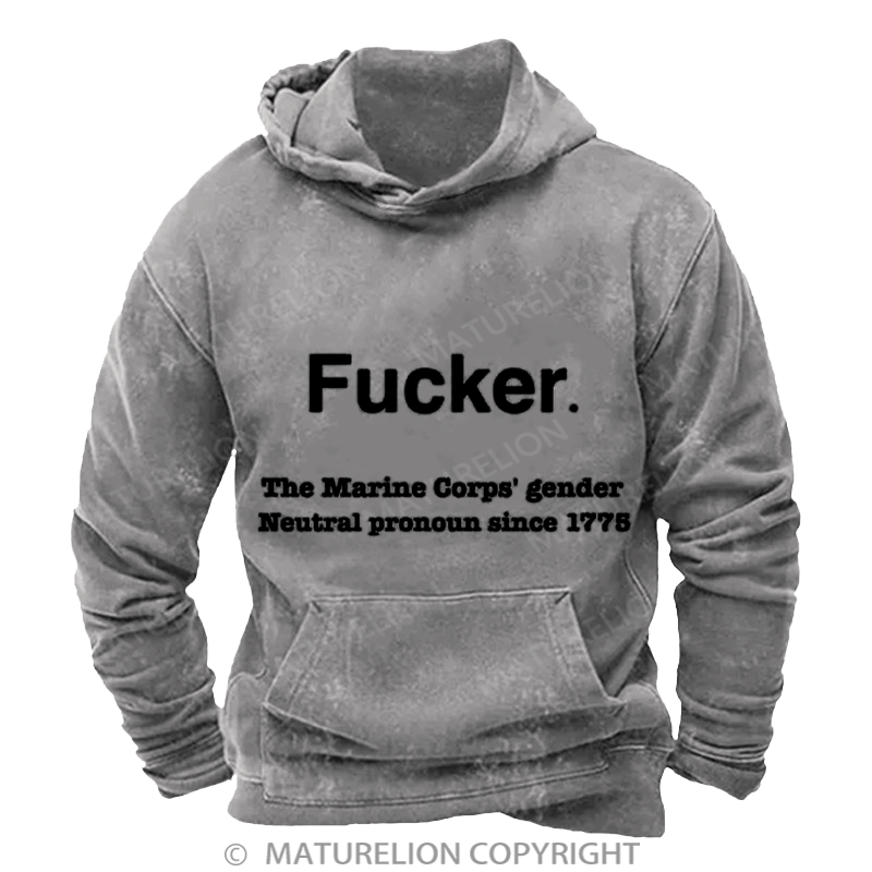 Maturelion Men's Hoodies Fucker Washed Hoodie