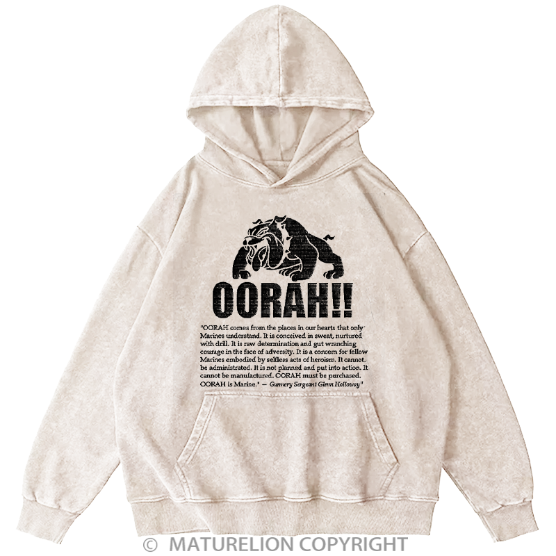 Maturelion Men's Hoodies Encourage Statement Washed Hoodie