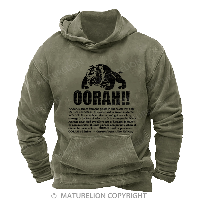 Maturelion Men's Hoodies Encourage Statement Washed Hoodie