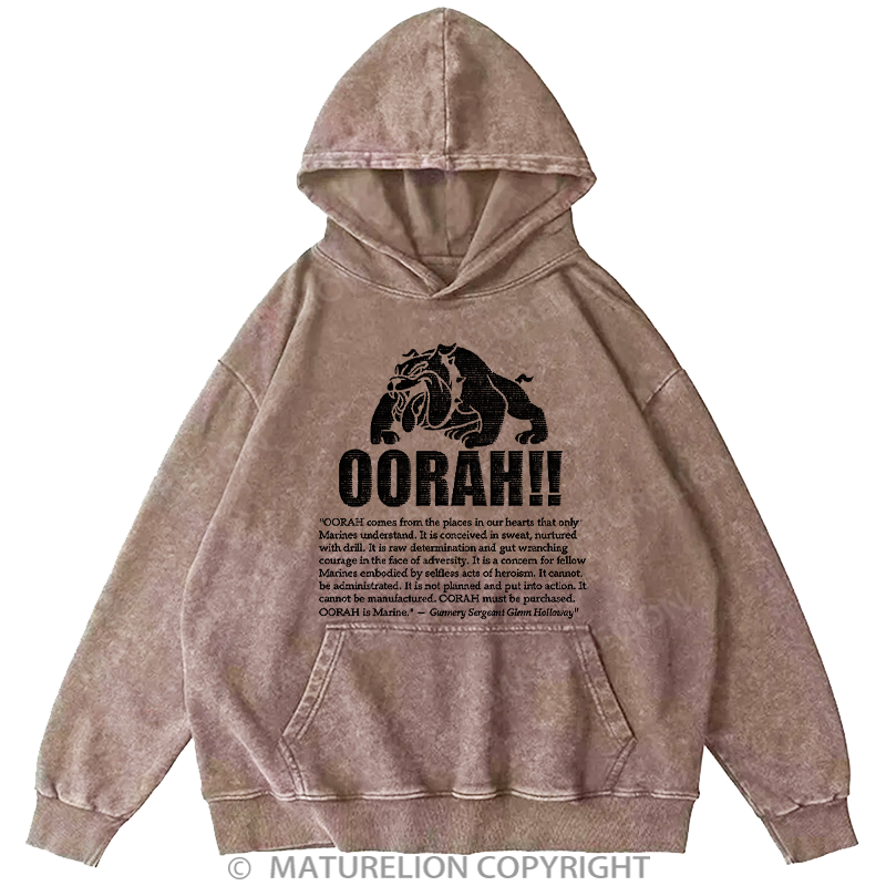 Maturelion Men's Hoodies Encourage Statement Washed Hoodie