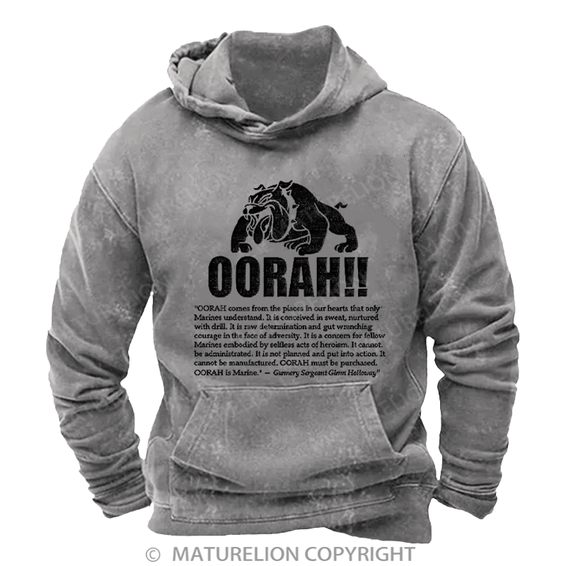 Maturelion Men's Hoodies Encourage Statement Washed Hoodie