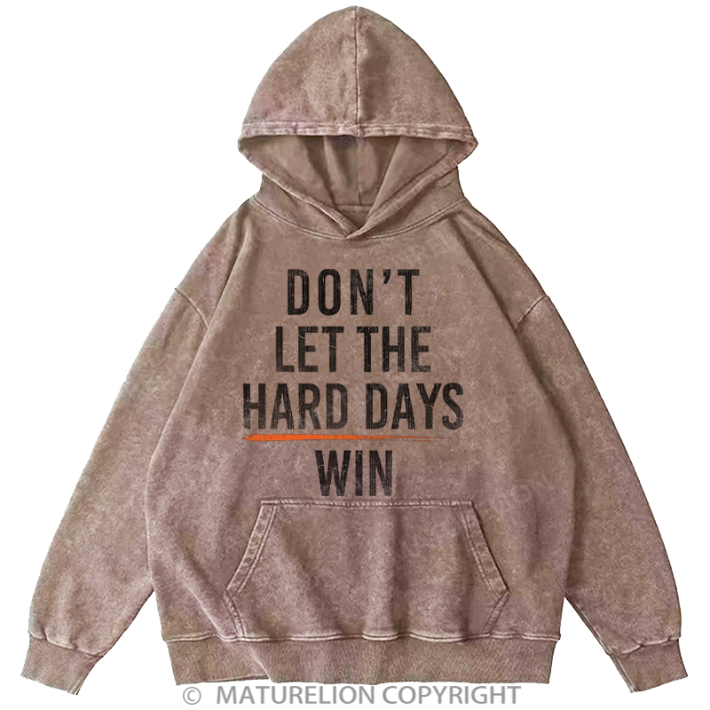 Maturelion Men's Hoodies Hard Days Washed Hoodie