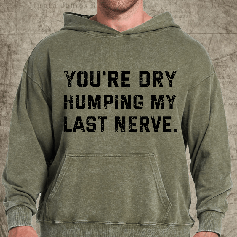 Maturelion You're Dry Humping My Last Nerve DTG Printing Washed Custom Hoodie