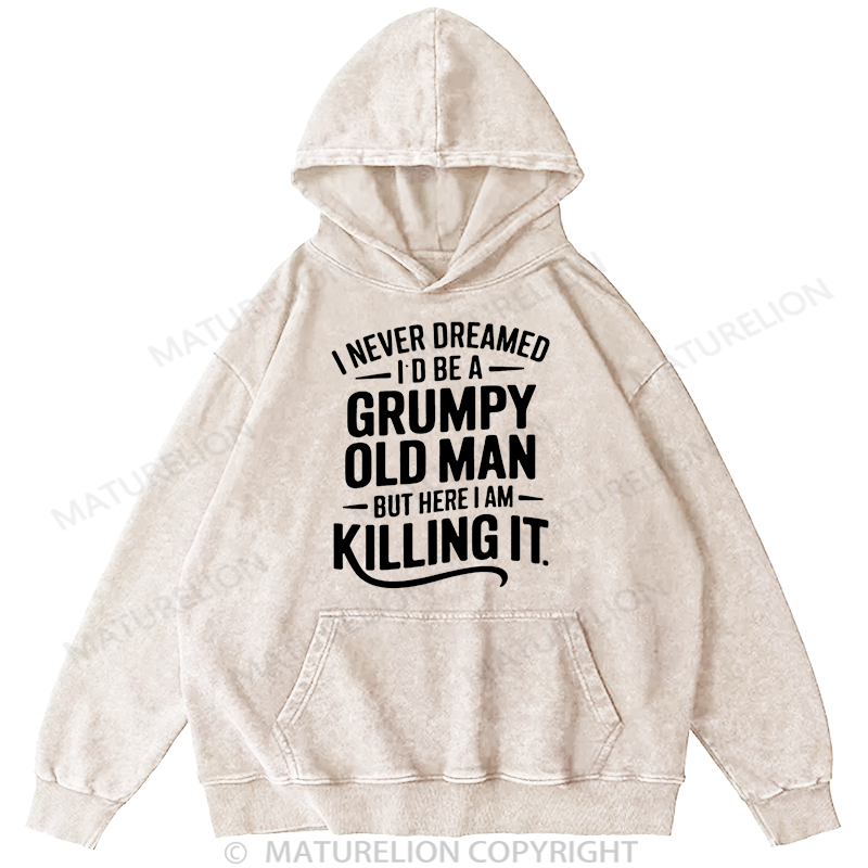 Maturelion Grumpy Old Man Washed Hoodie