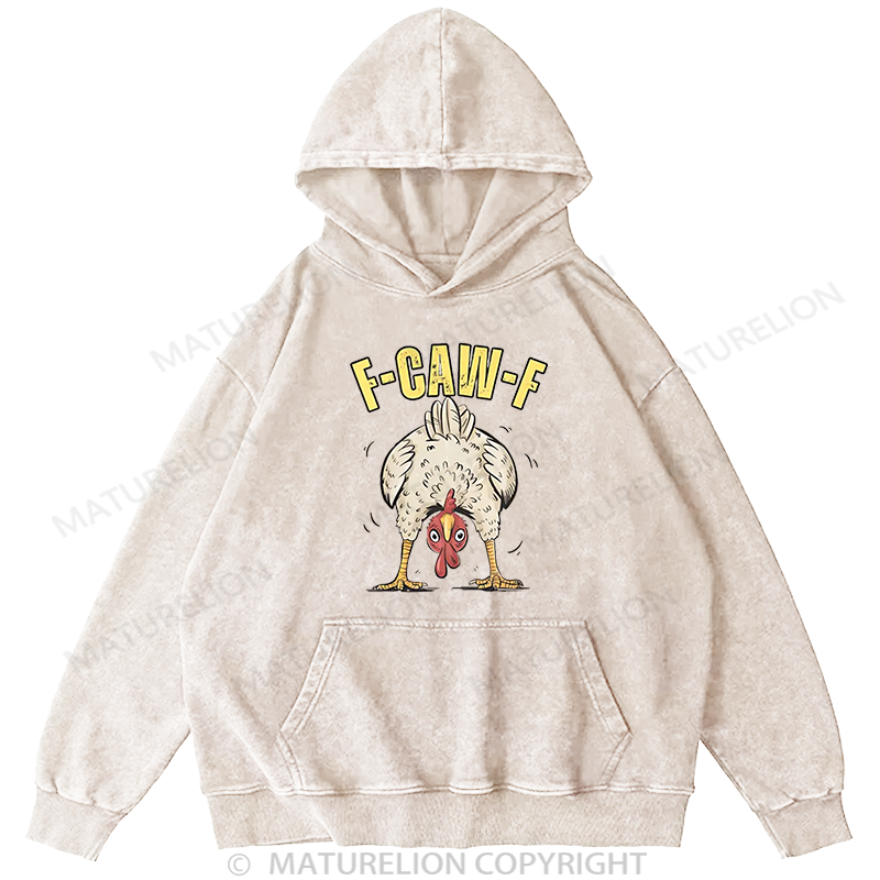 Maturelion Men's Hoodie Funny Chicken Graphic Washed Hoodie