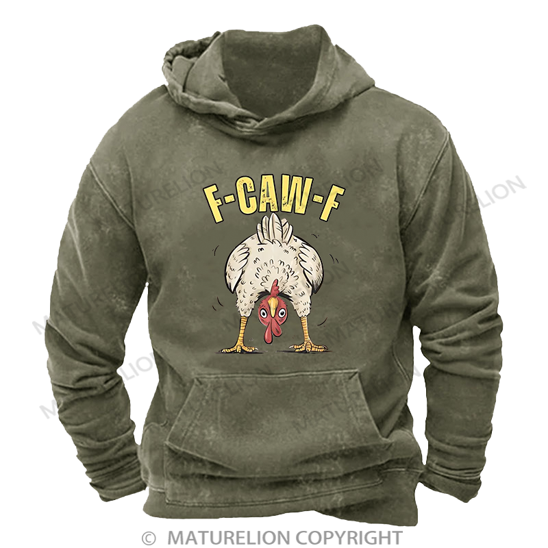 Maturelion Men's Hoodie Funny Chicken Graphic Washed Hoodie