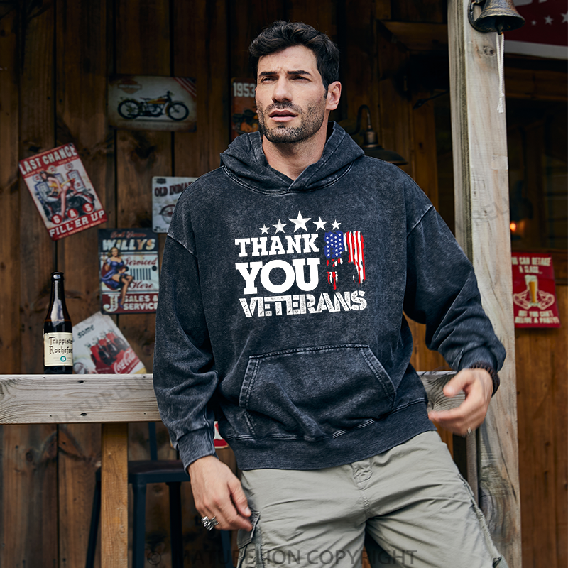 Maturelion Thank You Veterans Washed Hoodie