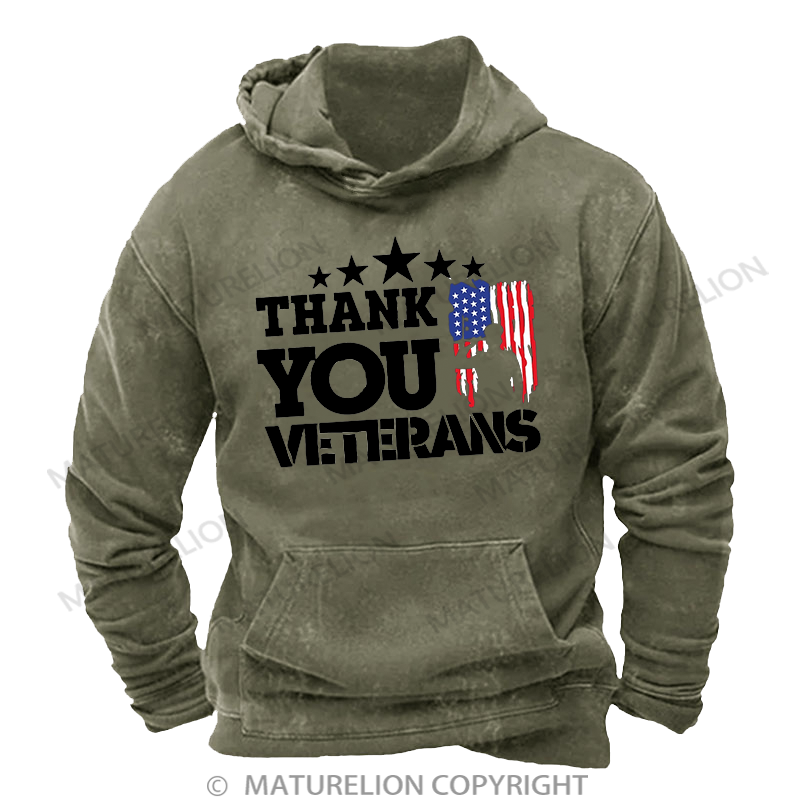 Maturelion Thank You Veterans Washed Hoodie