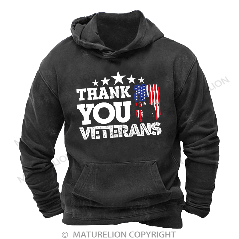Maturelion Thank You Veterans Washed Hoodie