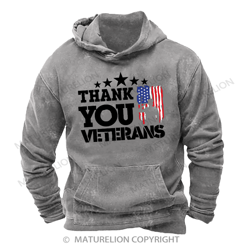 Maturelion Thank You Veterans Washed Hoodie
