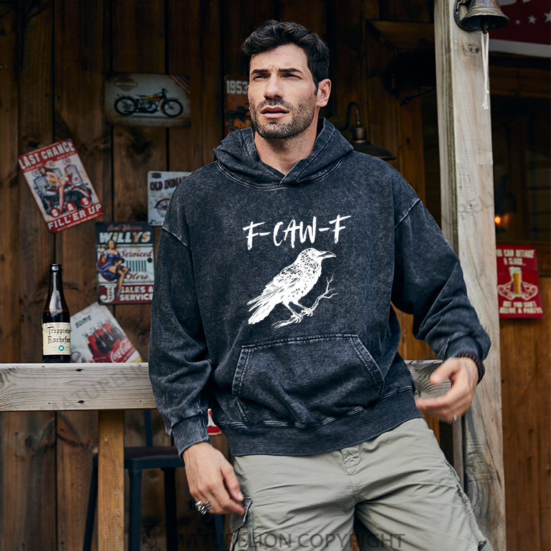 Maturelion Men's Hoodie  Raven F Caw F Crow Washed Hoodie
