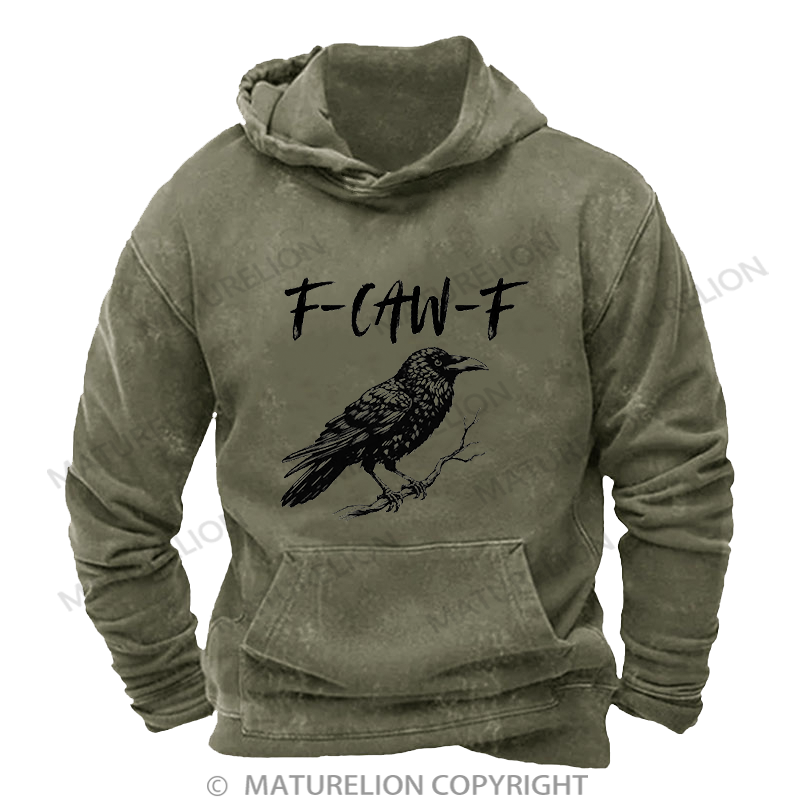 Maturelion Men's Hoodie  Raven F Caw F Crow Washed Hoodie