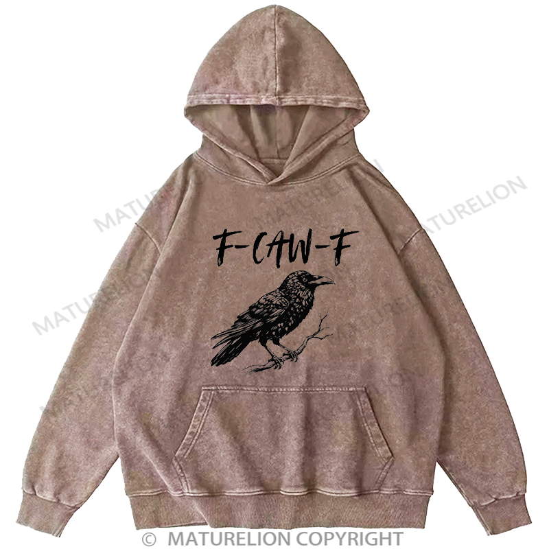 Maturelion Men's Hoodie  Raven F Caw F Crow Washed Hoodie