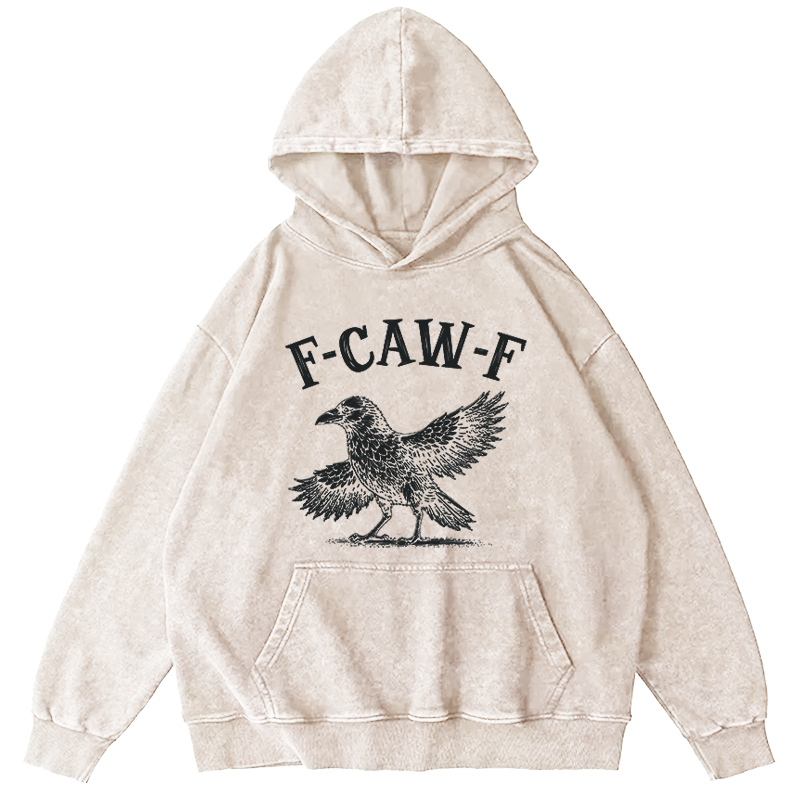 Maturelion Men's Hoodie Funny Crow Washed Hoodie