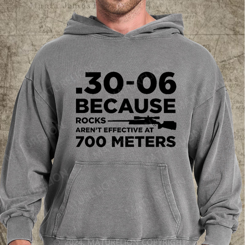 Maturelion 30-06 308 Because Rocks Aren'T Effective At 700 Meters Men's DTG Printing Washed  Hoodie
