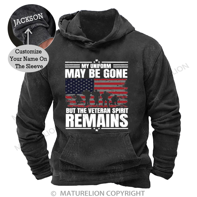 Maturelion Men's Hoodie Patriotic Military Gift for Veteran DTG Washed Hoodie