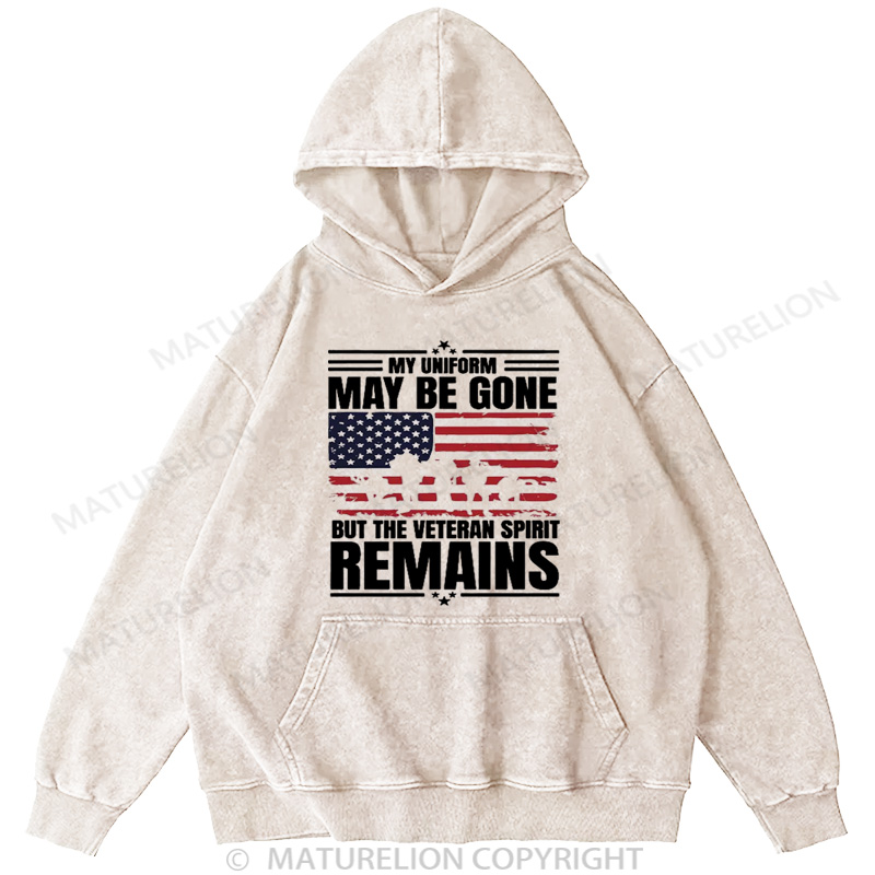 Maturelion Men's Hoodie Patriotic Military Gift for Veteran DTG Washed Hoodie