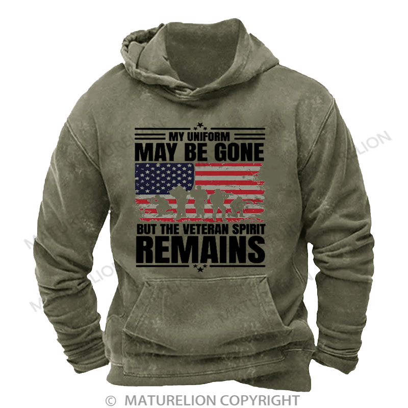 Maturelion Men's Hoodie Patriotic Military Gift for Veteran DTG Washed Hoodie