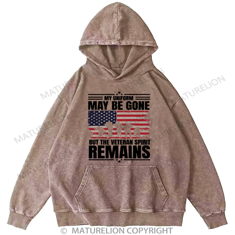 Maturelion Men's Hoodie Patriotic Military Gift for Veteran DTG Washed Hoodie