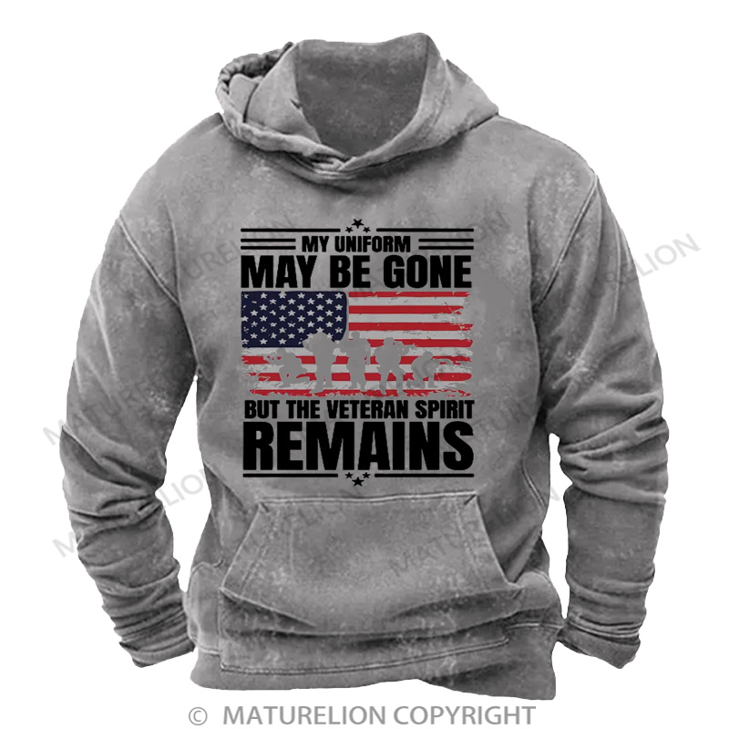 Maturelion Men's Hoodie Patriotic Military Gift for Veteran DTG Washed Hoodie