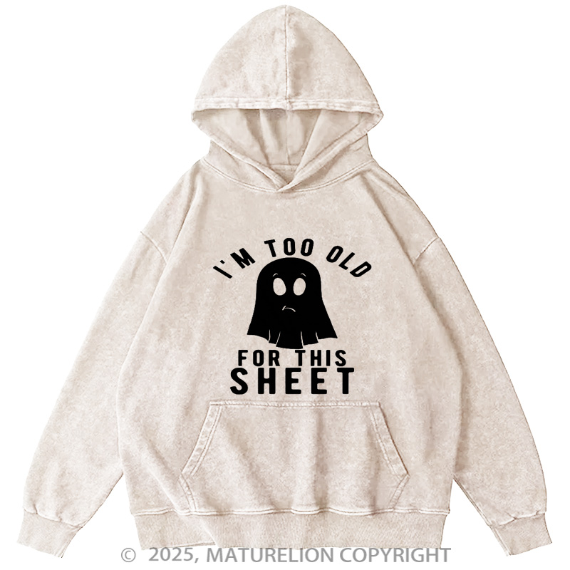 Maturelion Men's Hoodie Trick Treat Washed Hoodie