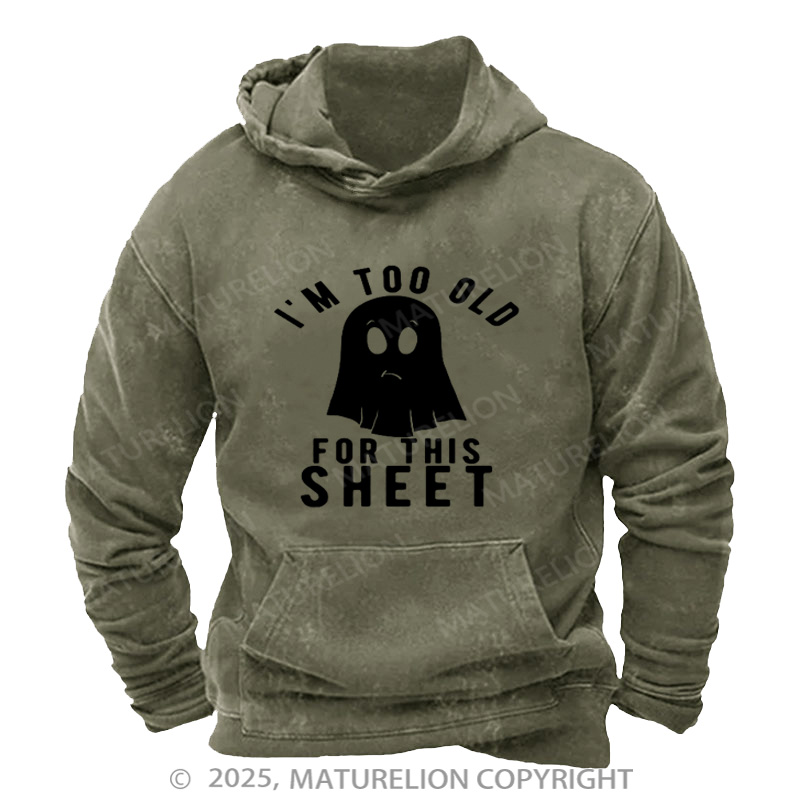 Maturelion Men's Hoodie Trick Treat Washed Hoodie