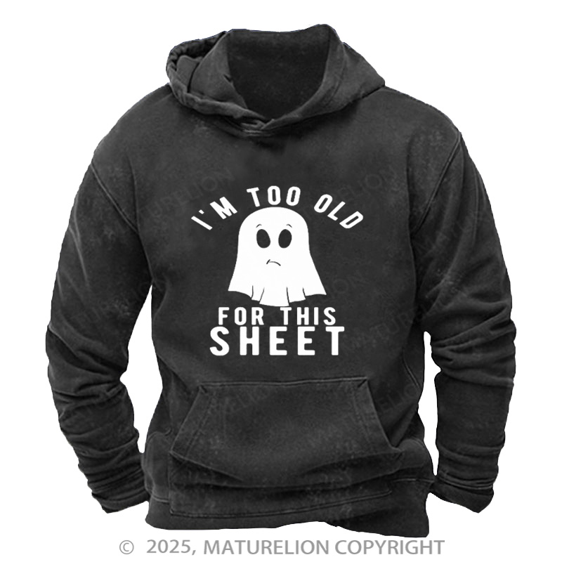 Maturelion Men's Hoodie Trick Treat Washed Hoodie